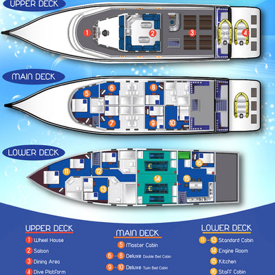 DYKSAFARI - M/V ANDAMAN QUEEN - 5 DAGAR/ 4 NÄTTER - Similan, Koh Bon, Tachai, Surin, Richelieu Rock (max 14 dyk)